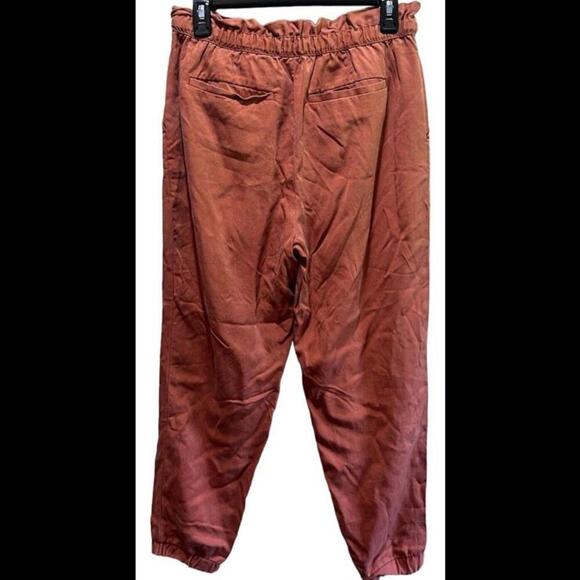 Banana Republic Jogger Pants Womens Small Orange Rust Pockets Elastic Waist - Picture 2 of 3